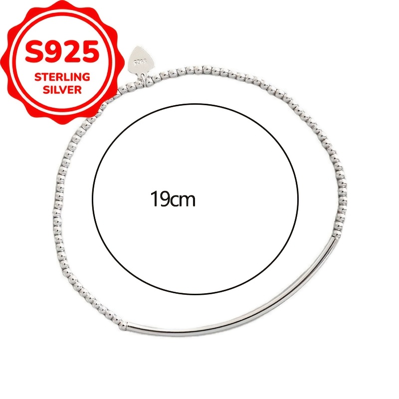 Women's S925 Silver Round Bead Bracelet, Unique Design